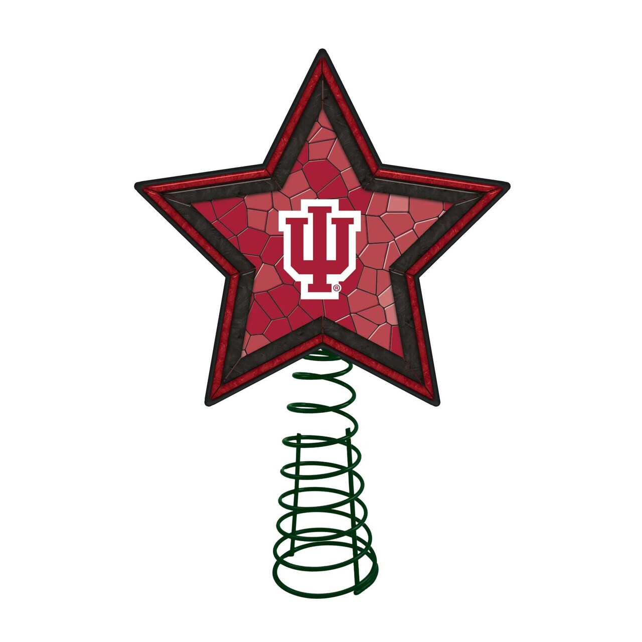 The Memory Company 10" Lighted Red and White Star NCAA Indiana Hoosiers Christmas Tree Topper